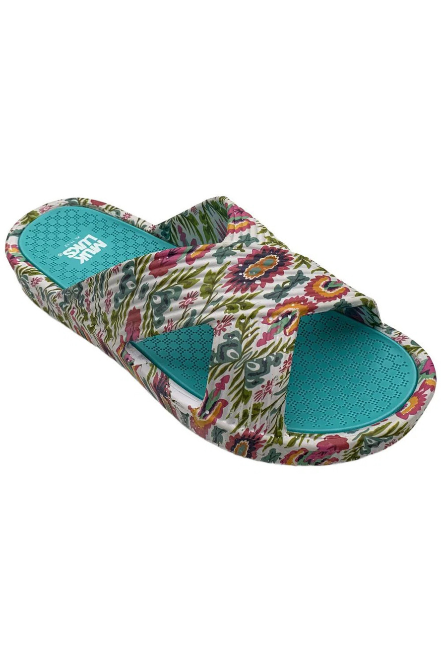 Muk Luks Women's Spa Day Slip-On Slide Sandal Kaleidoscope -